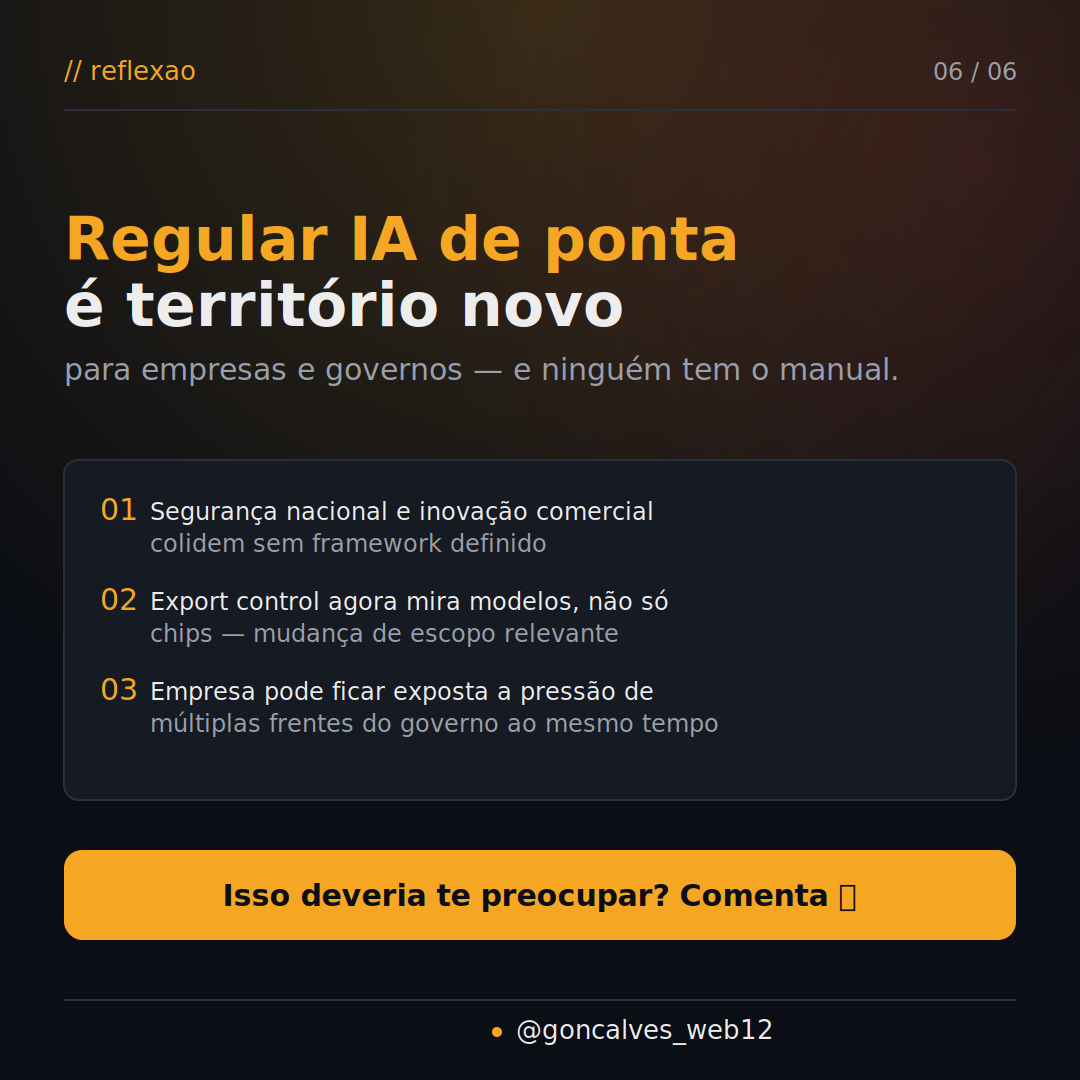 Reflexão: regular IA de ponta é território novo